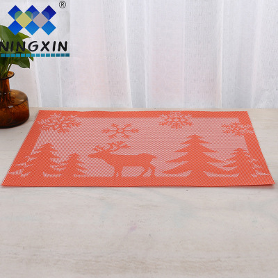 Manufacturer environmental protection PVC western Table mat Christmas hotel classic simple Table mat 30*45cm non-slip cup mat Table mat