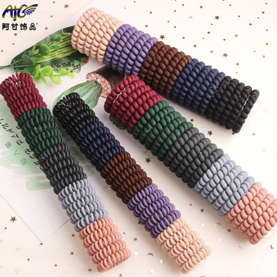 Telephone line hair ring female hair rope Korea no trace size frosted simple small fresh rubber band head rope