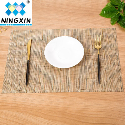 Manufacturer direct selling meal mat 30*45cm bamboo western meal mat family hotel with PVC heat insulation pad non-slip pad can be washed