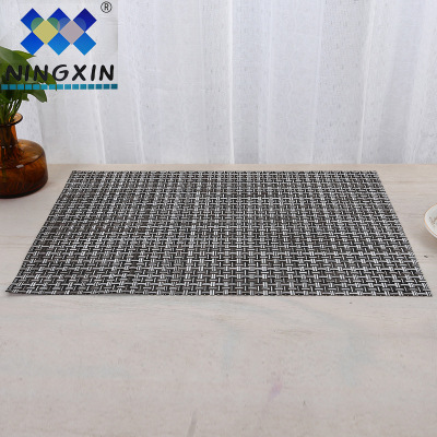 PVC table mat solid color hotel western table mat multi-color teslin 8*8 table mat hotel table mat woven square manufacturers