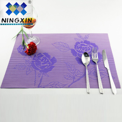 PVC dining mat 30*45cm rose teslin's valentine's day romantic western dining mat hotel western dining mat non-slip pad