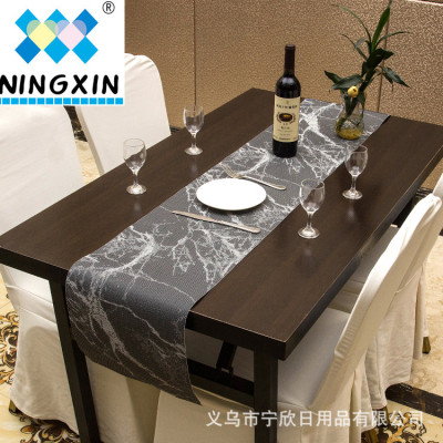 Table flag washable, mildew-proof, heat- work and fashionable 30*180cmPVC plus long Table flag Table mat