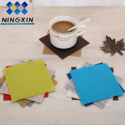 Table mat manufacturer solid color Table heat insulation pad cup pad PVC skid proof waterproof easy to wash quick cheers pad wholesale