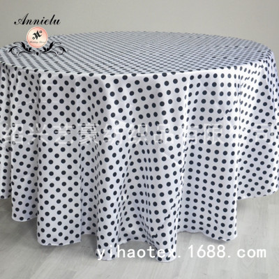 Hot Selling Popular Satin Printed Tablecloth Geometric Square Plaid Dot Tablecloth Hotel Wedding Celebration Decoration Fabric