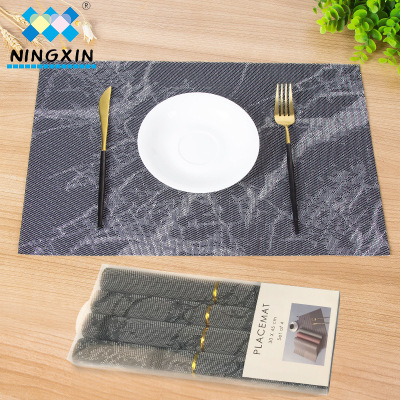 Pieces of gift box European wine cup jacquard table mat heat insulation environmental protection non-slip western table mat teslin PVC table mat