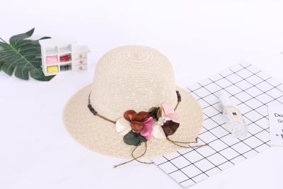 Straw hat bow top beach sun sun block ladies hat