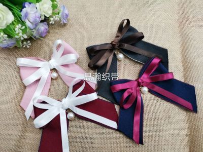 \nHot Korean ribbon DIY handmade sweet pearl bow hairpin headdress dress with bow