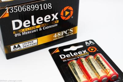 Deleex alkaline battery black card stamping b4 AA