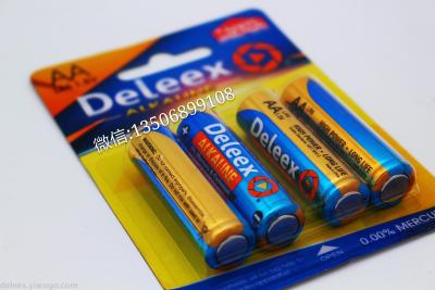 Deleex alkaline battery blue gold card b4 AA