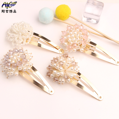 Ins new red hairpin imitation pearl hairpin edge female clip bb clip headdress