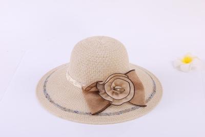 Straw hat bow top beach sun sun block ladies hat