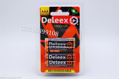 Deleex rechargeable battery 1600mAh box card b4 AAA