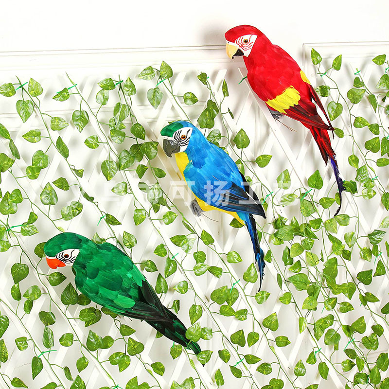 鹦鹉 橱窗园艺仿真鸟 摄影道具装饰品泡沫羽毛鹦鹉批发