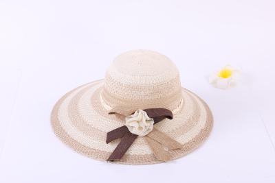 Straw hat bow top beach sun sun block ladies hat