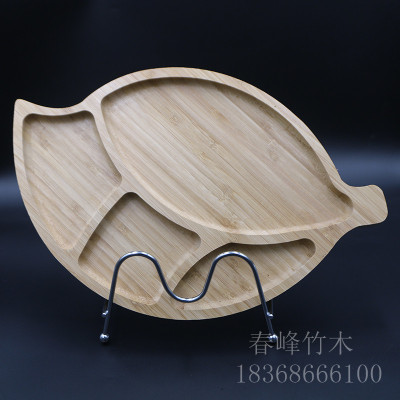 Hotel Creative Tray Household Solid Wood Tea Plate Restaurant Simple Plate Fruit Plate Pastry Plate with Spoon Fork