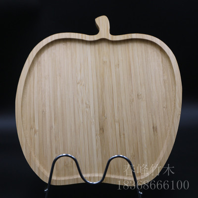 Creative Rubber Wood Apple Shape Plate Wood Tableware Set Cartoon Plate Meal Tray Wood Pallet Cute Household
