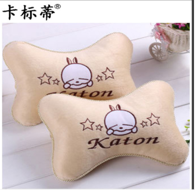 Auto head pillow cartoon two-color short plush neck pillow four seasons general interior pillow neck massage