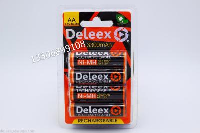 Deleex Rechargeable Batteries  3300mAh Card b4 AA