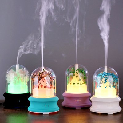 Supreme Essence Aroma Diffuser Ultrasonic Household Atmosphere Night Light Aroma Diffuser Humidifier Mini Preserved Fresh Flower Aroma Diffuser