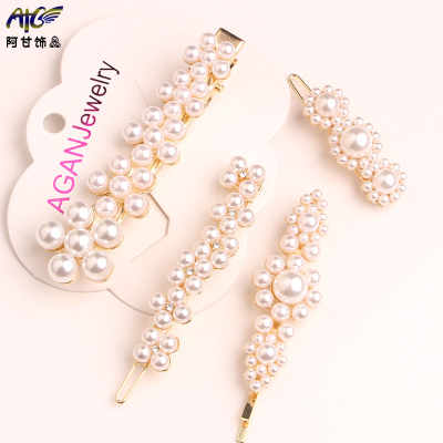 Ins pearl hairpin adult clip bb clip side clip one word clip bangs web celebrity hairpin pin female headdress