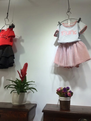 Girls summer short sleeve 2019 new children's wear children's T-shirt skirt Korean version of baby summer