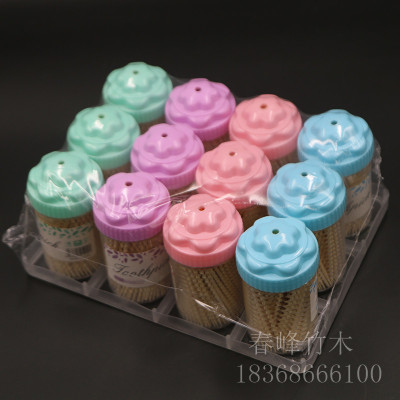 Fruit Fine Toothpick Wholesale Bamboo Household Disposable Restaurant Jar Boxed Toothpick Creative