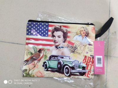 Spot pu leather digital printing file bag