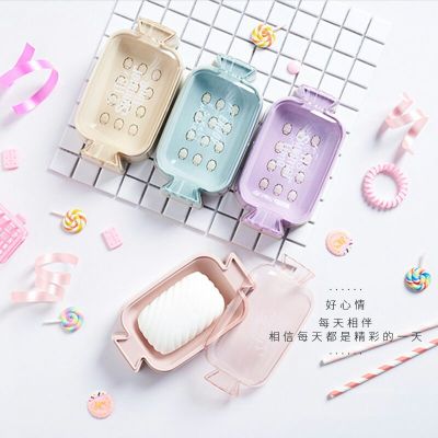 M04-8929 Plastic Transparent Candy Bathroom Drain Soap Holder Dish Beautiful and Sanitary Creative Nordic