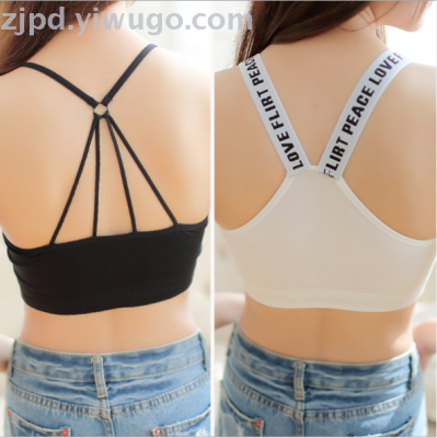 Summer style harness parachute wipeout chest English letters sport wrapped chest no steel ring bottom underwear vest fem