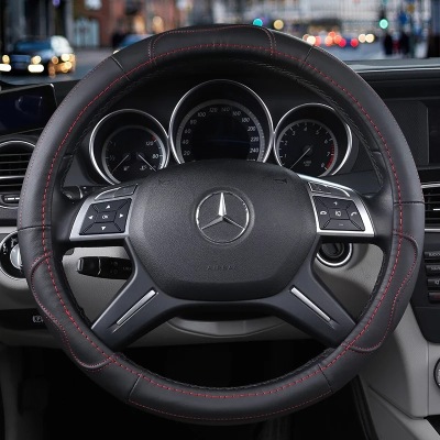 Manufacturers direct sales of white leather perforated inner ring steering wheel cover selling like hot sellers