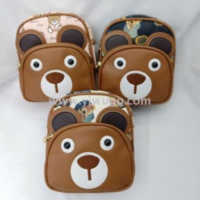 Factory direct cute bear backpack satchel bag bag double shoulder bag single shoulder bag dual-use