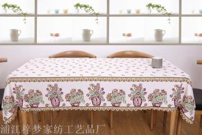 Polyester printed table mat tablecloth all Polyester tablecloth with pressed edge