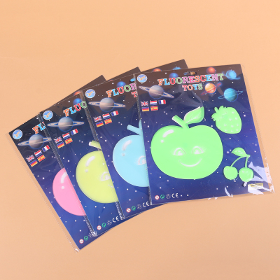 Three-Dimensional Fruit Fluorescent Wall Sticker Children's Room Decoration Stickers Luminous Toys