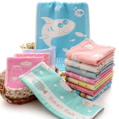 Three the layers gauze square towel, child towel, child it, bath towel