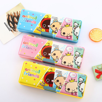 New creative large - sized multi - functional pencil box cartoon design pencil box kindergarten gifts wholesale