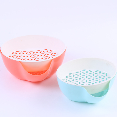 Double layer plastic lishui basket wash basket kitchen creative fruit basket fruit tray