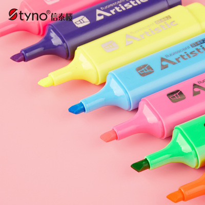 Xintai building color fluorescent pen students with a key knowledge marking the notes number pen color pen graffiti wholesale