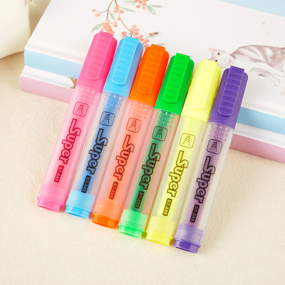 Manufacturers direct sale of color fluorescent pen students with the key knowledge marking the notes number pen color pen graffiti wholesale