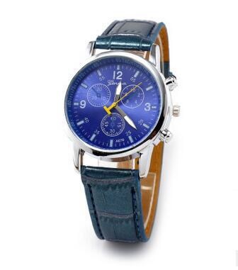 Three-Eye Watch Vintage Geneva Couple Watches Men‘s and Women‘s Belt Quartz Fashion Watch