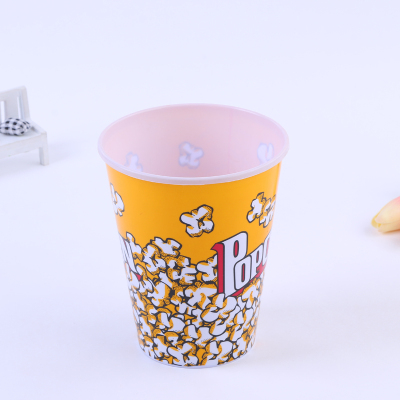 Disposable paper bucket yellow popcorn cup