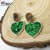 Korean version of personality hipster simple short eardrop small fresh ornaments shiny bright green heart pendant joker