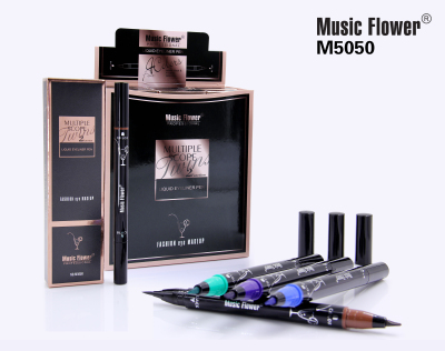 Music flower qin color double head eyeliner pen fast dry waterproof lasting lasting non-smudge easy to color direct sale manufacturers