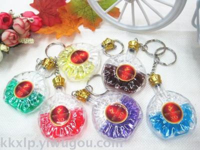 Simulation foreign wine key chain pendant color wine key chain jewelry creative gifts wholesale factory