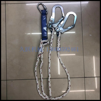 Safety rope with buffer bag double hook