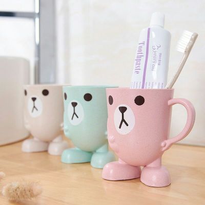 M04-5006 Wheat Straw Tooth Cup Creative Cute Cartoon Environmentally Friendly Plastic Children's Mouthwash Cup