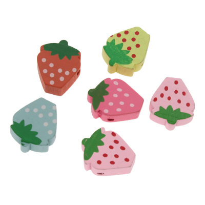 Wood arts and crafts accessories wholesale fruit series strawberry hand - made accessories available for sale
