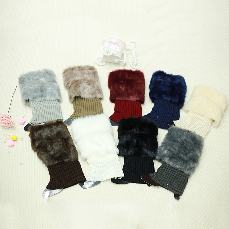 袜套 新款欧美加厚保暖针织毛线脚套 时尚百搭短款透气纯色女袜套