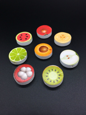 Accessories wholesale wooden circular cutting effect fruit series wholesale spot