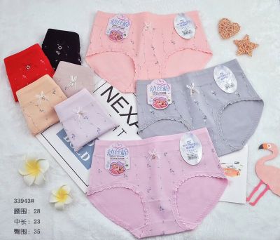 High-grade 50 axi cotton fine sand girl underwear wholesale small floral printing bow cute girl pants