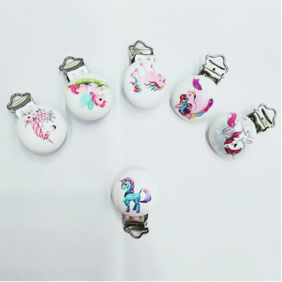 Pacifier children's cartoon pacifier clip wooden pacifier clip DIY pacifier clip